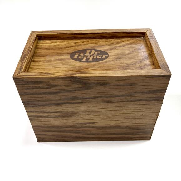 Dr. Pepper Vintage Recipe Box Wooden Employee Gift Vending Soda Collectors RARE - Picture 1 of 11